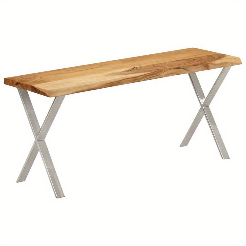 Bench with a Natural Edge, 105 Cm, Made of Solid Acacia Wood. This Bench Is Ideal As a Shoe Stool in Your Hallway Or As a Storage Stool in Your Living Room.