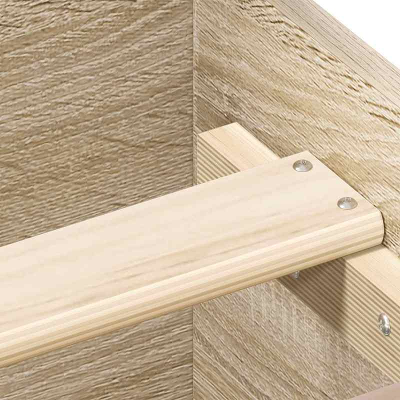 Bedframe – Eenpersoonsbed – Platformbed – Houten Bed – Tweepersoonsbed – Robuuste Houten Constructie – 100x200 cm – Eikenhout Finish