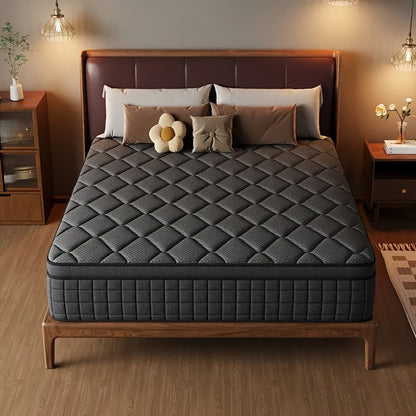 Memory Foam Matras – Pocketvering Matras – Traagschuim Matras – Eenpersoonsmatras – Matras 90x200 cm – Medium-Stevig – 25 cm Dik – Geïndividualiseerde Pocketveren – Lichtgewicht Zonder Hout