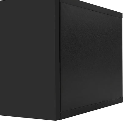 Modern Metal TV Stand with Glass Shelves & High-Gloss Black Finish - Contemporary Media Console with Spacious Storage, Minimalist Design for Living Room, Durable Metal Construction, Easy Assembly (No Tools Required), Space-Sa