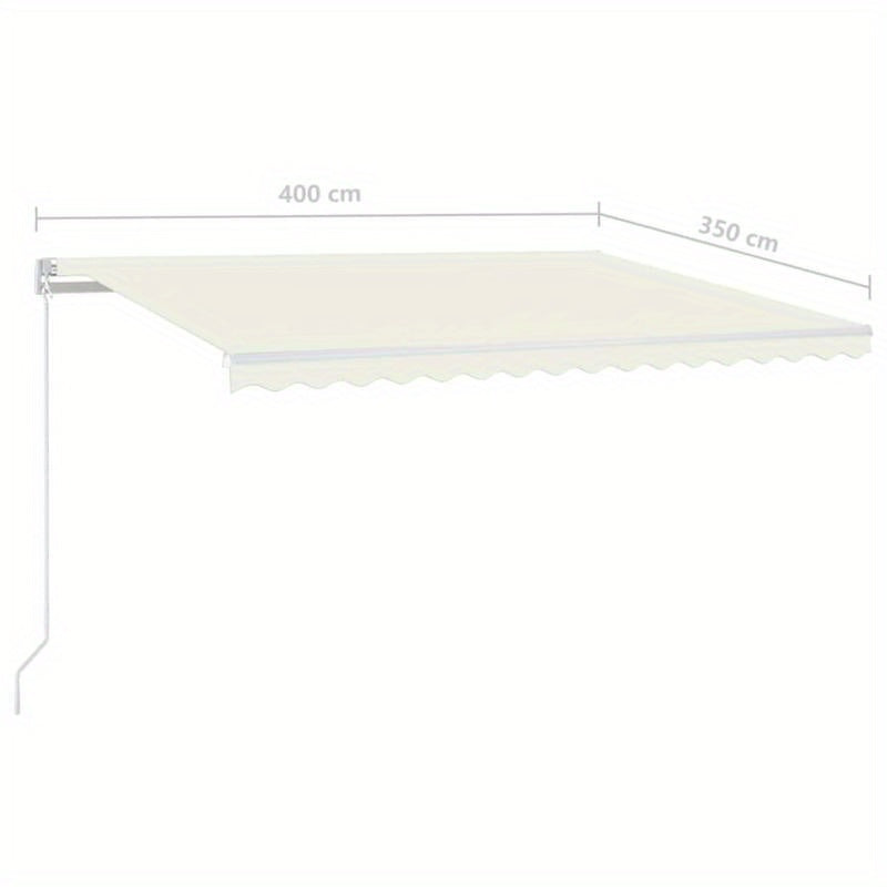 Awning manually extendable 400x350cm cream-colored, Backyard Shelter, Patio Cover, Retractable Canopy, Modern Sunshade, Durable Material, Pu Coated Fabric, Retractable Awning, Sunshade Cover, Garden Lovers, Homeowners