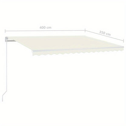 Awning manually extendable 400x350cm cream-colored, Backyard Shelter, Patio Cover, Retractable Canopy, Modern Sunshade, Durable Material, Pu Coated Fabric, Retractable Awning, Sunshade Cover, Garden Lovers, Homeowners