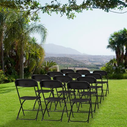 Inklapbare Kunststof Stoelen – Opvouwbare Stoelen – Vouwstoelen – Tuinstoelen – Draagbare Stoelen – Set Van 8 Zwart – Duurzaam Kunststof – Compact Opbergen