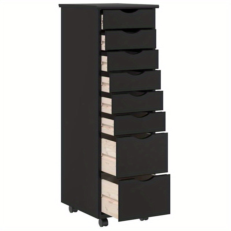 MOSS Solid Pine Wood Mobile Drawer Cabinet Suitable for Office, Bedroom, or Study - Mobile with Drawers, Wood, Space-Saving