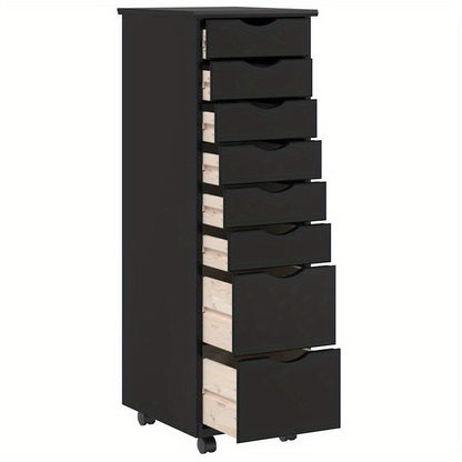 MOSS Solid Pine Wood Mobile Drawer Cabinet Suitable for Office, Bedroom, or Study - Mobile with Drawers, Wood, Space-Saving