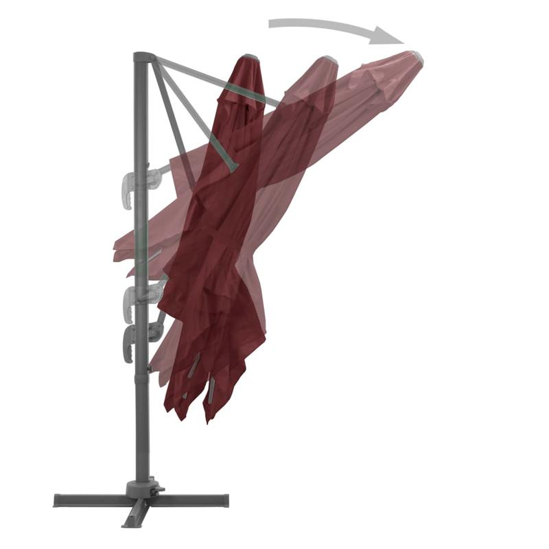 Zwevende Parasol – Hangende Parasol – Terrasparasol – Balkonparasol – 400x300 Cm – Kantelbaar – 360° Draaibaar
