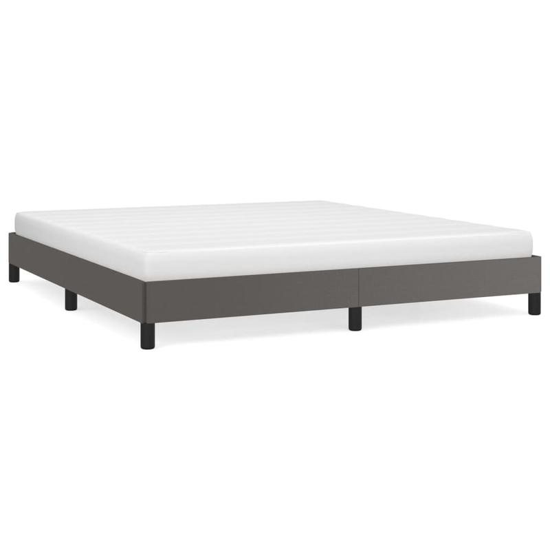 Modern Bed Frame - Heavy-Duty Platform Bed with Removable Headboard, Easy Assembly, Sturdy Wooden Construction, Space-Saving Design for Small Rooms - Ideal for Apartments, Dorms, Studios - Neutral Gray Bedroom Furniture, Dorm