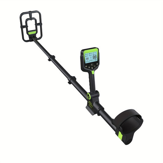 Professionele Metaaldetector – Draagbare Schatzoeker – Metaalzoeker – Zandzoeker – Jacht Detector – Groen – Verstelbaar & Opvouwbaar Design – 25,4 cm Nauwkeurige Zoekspoel – Groot LCD Scherm