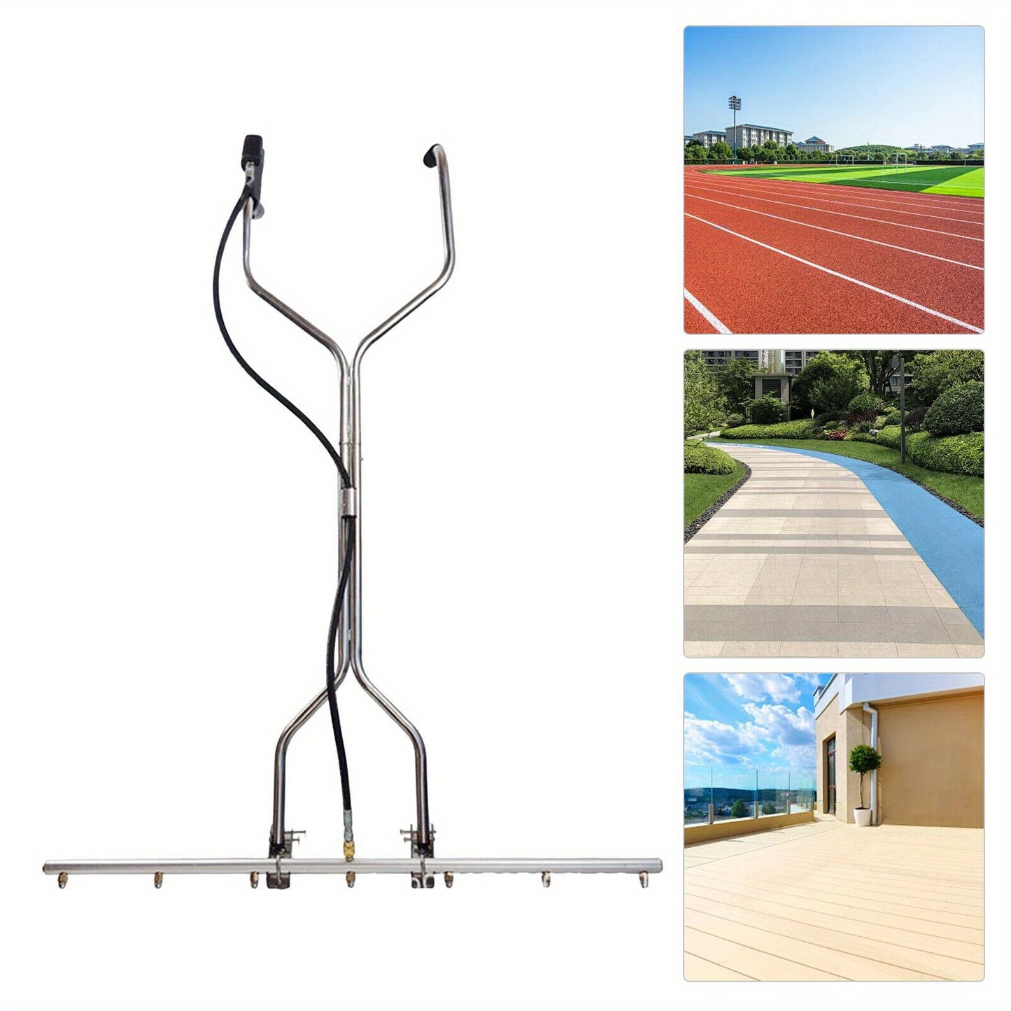 Waterbezem – Hogedrukreiniger Accessoire – Oppervlaktereiniger – Vloerbestrijder – Sproeibezem – 7 Nozzles – 360° Roterende Wielen – Roestvrij Stalen / Aluminium – Geschikt Voor 1500-5000 PSI