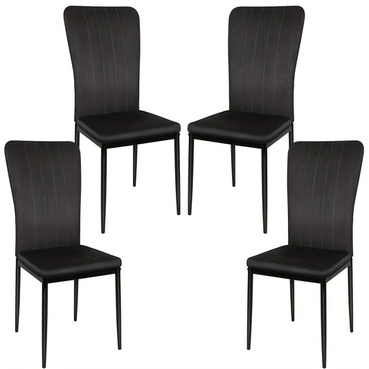 Scandinavische Stoelen – Eetkamerstoelen – Accentstoelen – Velours Stoelen – Design Stoelen – Set Van 4 – Hoge Fluwelen Rugleuning – Robuuste Metalen Poten