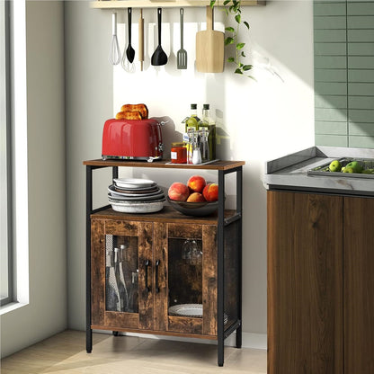 Wijnkastje – Wijnrek – Wijnmeubel – Wijnopslag – Wijnkast – Afneembaar Wijnrek – Glashouder – Industrieel Hout Metaal – Compact 60x34x79 cm