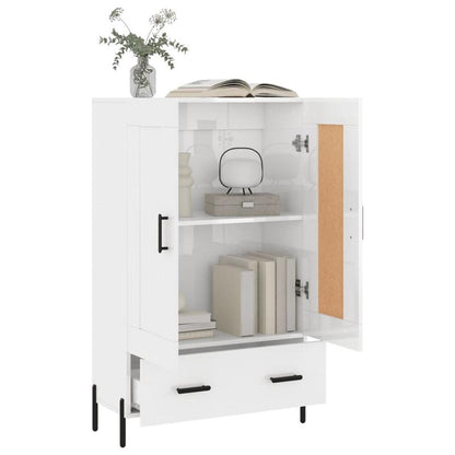 Highboard – Dressoir – Buffetkast – Opbergkast – Sideboard – Hoogglans Wit – Ruime Opbergruimte – Duurzaam Hout-Metaal
