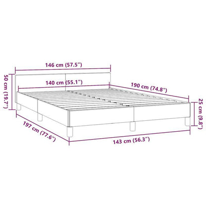 Bedframe – Bedbodem – Bedbank – Ledikant – Slaapbank – Zwart – 140x190 cm – Kunstleer