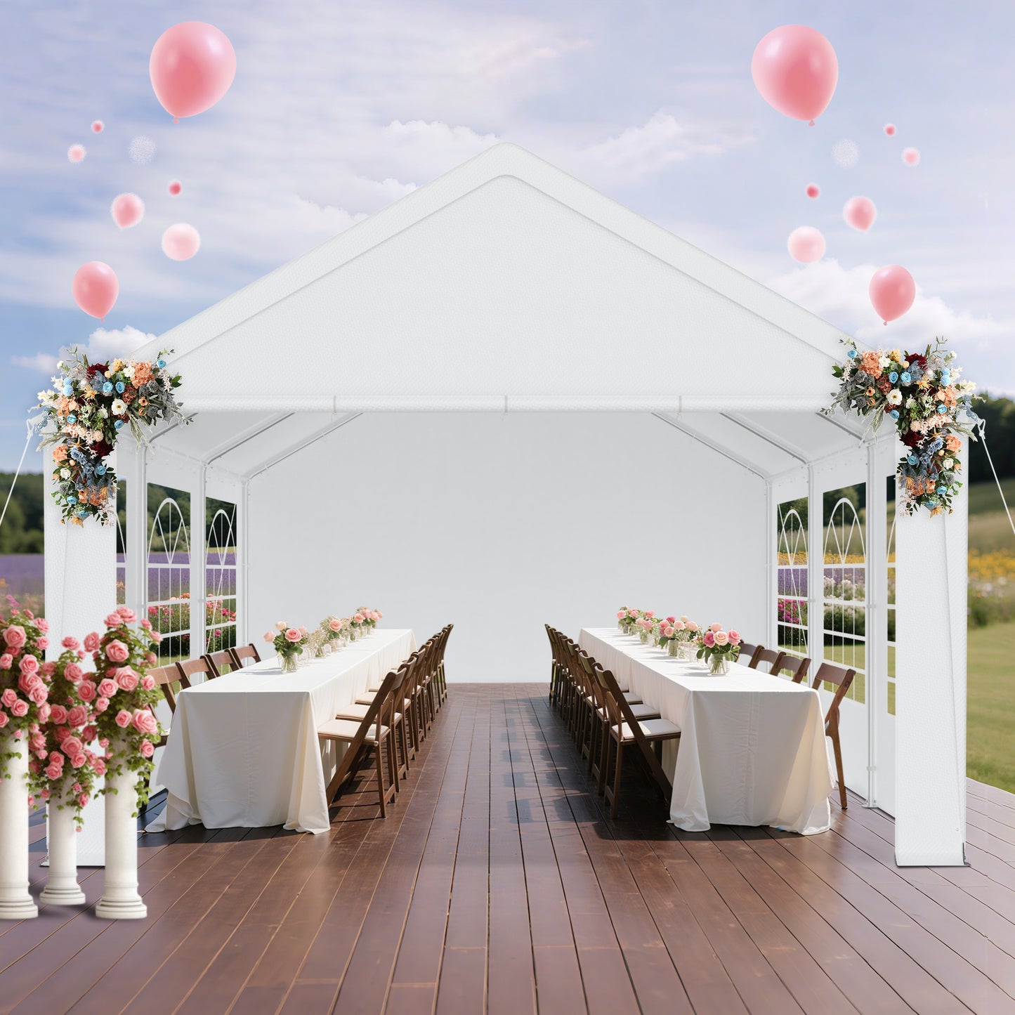 Partytent – Tent – Feesttent – Tuinkamer – Paviljoen – Waterdicht – UV-bestendig 50+ – 3x6 meter – Stevig Gegalvaniseerd Stalen Frame – Afneembare Zijwanden