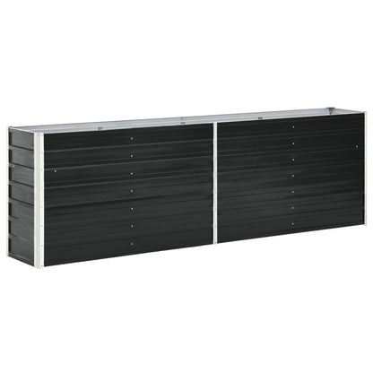 Verhoogde Tuinbak – Verhoogd Tuinbed – Plantenbak – Moestuinbak – Bloembak – Gegalvaniseerd Staal – 240x40x77 cm – Roestbestendig Antraciet
