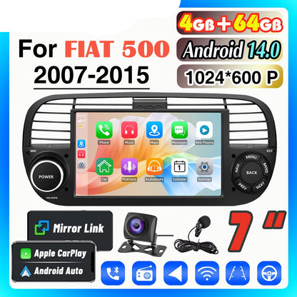 Multimedia Speler – Autostereo – Autoradio – 2DIN Speler – Inbouw Radio – 7 Inch HD Touchscreen – Android 14.0 – Met AHD Camera & Microfoon