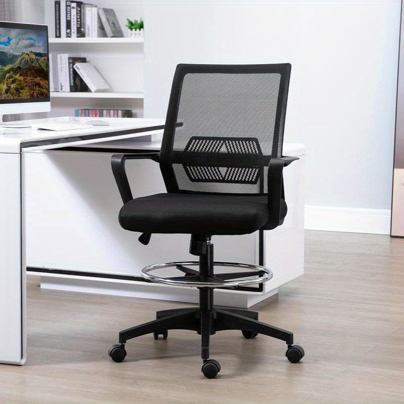 Bureaustoel – Ergonomische Stoel – Office Chair – Computerstoel – Bureaustoelen – Verstelbare Hoogte – Voetsteun & Lendensteun – Stevige 5-Wiel Basis