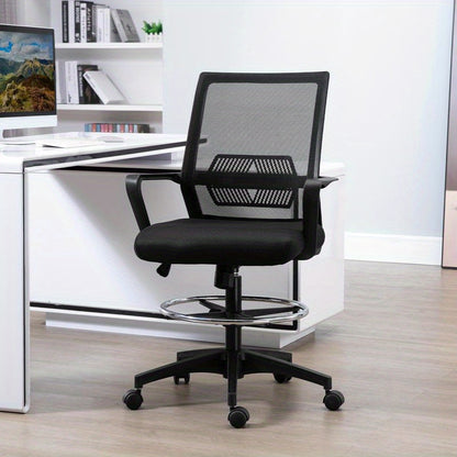 Bureaustoel – Ergonomische Stoel – Office Chair – Computerstoel – Bureaustoelen – Verstelbare Hoogte – Voetsteun & Lendensteun – Stevige 5-Wiel Basis