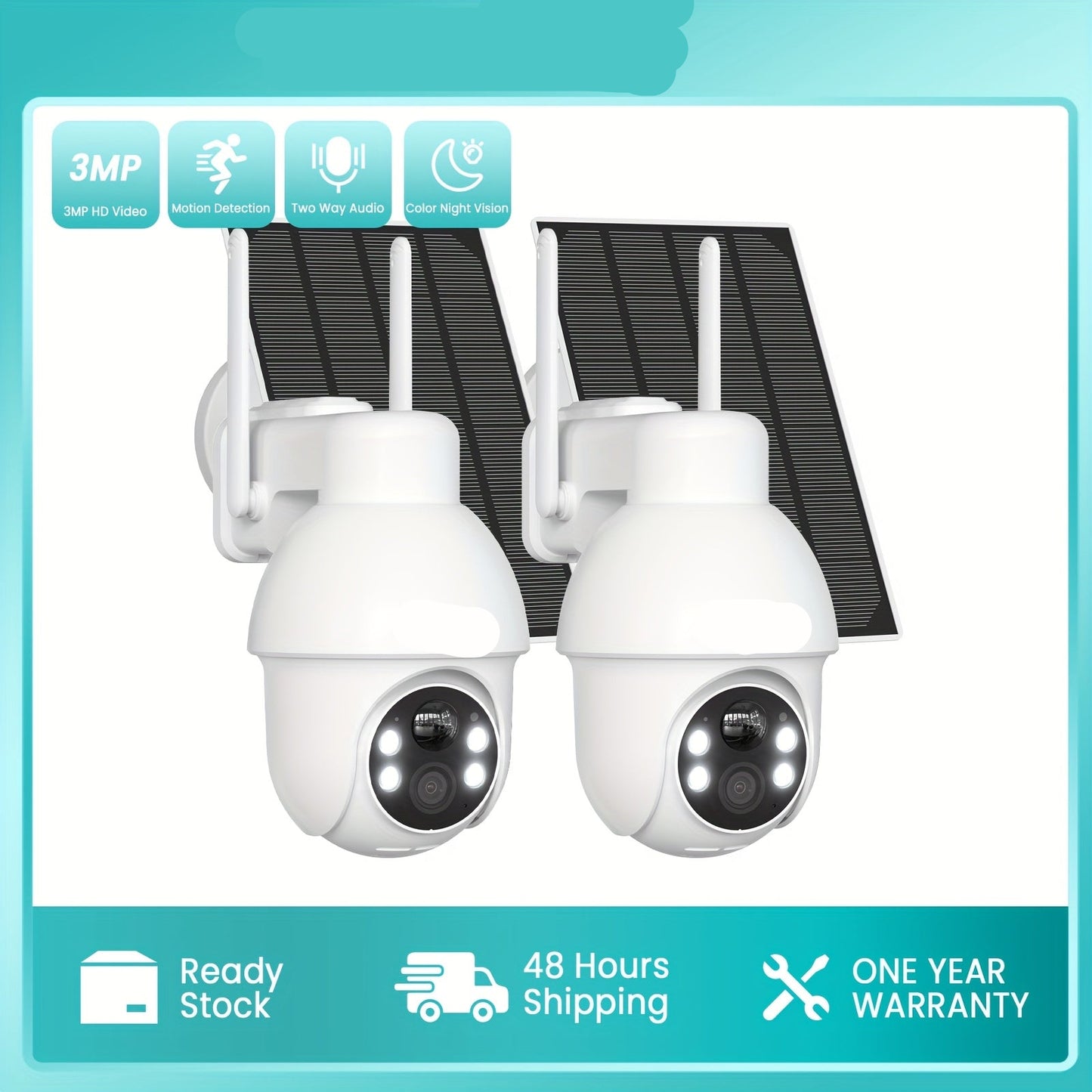 Beveiligingscamera – Solar Camera – Nachtzicht Camera – 360° Camera – 3MP HD – Zonne- En Usb-Oplaadbaar – Bewegingsmelder Met Tweewegscommunicatie
