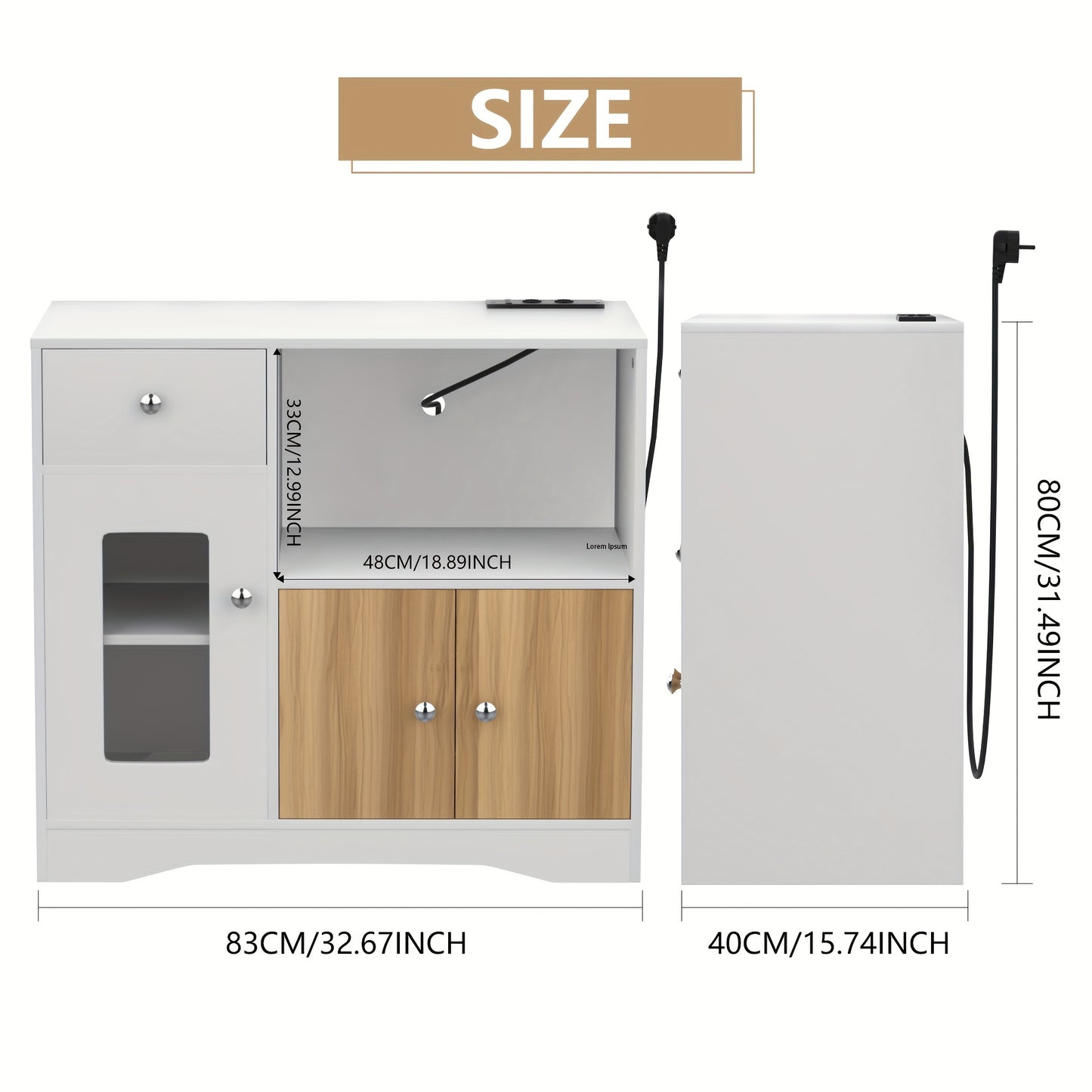 Dressoirkast – Dressoir – Opbergkast – Buffetkast – Kast – 40x80x83 cm – Massief Hout – Vrijstaand Design