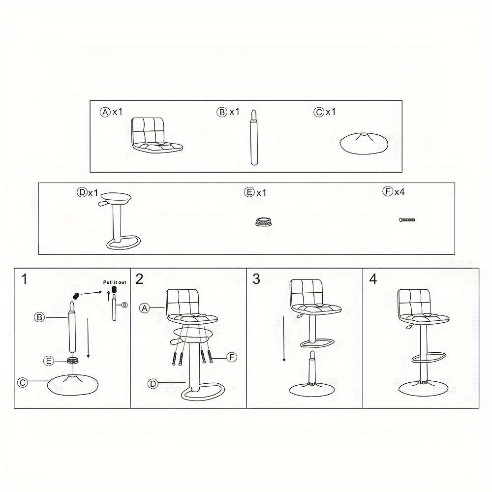 Barstoel – Barkruk – Barstoelen – Keukenstoel – Barkrukken – Set van 2 – Verstelbare Zithoogte 55-75 cm – 360° Draaibaar Met Stalen Frame En Kunstleren Bekleding
