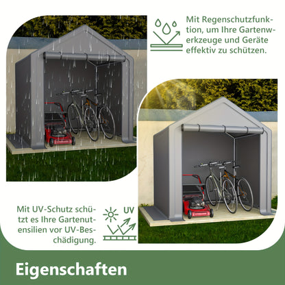 Opbergtent Fietsenberging – Tuinhuisje – Gereedschapsschuurtje – Garage Tent – Bergingstent – 190x170x200 cm – Stevig Verzinkt Stalen Frame – Waterdicht PE Zeil
