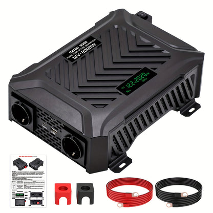Omvormer – Spanningsomzetter – Stroomomvormer – Inverter – Converter – 12V Automatische Detectie – Pure Sinusgolf 2000W Piekvermogen