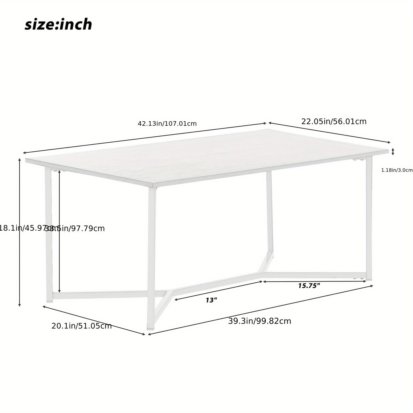Salontafel – Woonkamertafel – Koffietafel – Bijzettafel – Houten Tafel – Wit – MDF & Massief Hout – Rechthoekig Compact Design