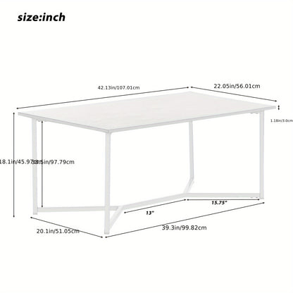 Salontafel – Woonkamertafel – Koffietafel – Bijzettafel – Houten Tafel – Wit – MDF & Massief Hout – Rechthoekig Compact Design