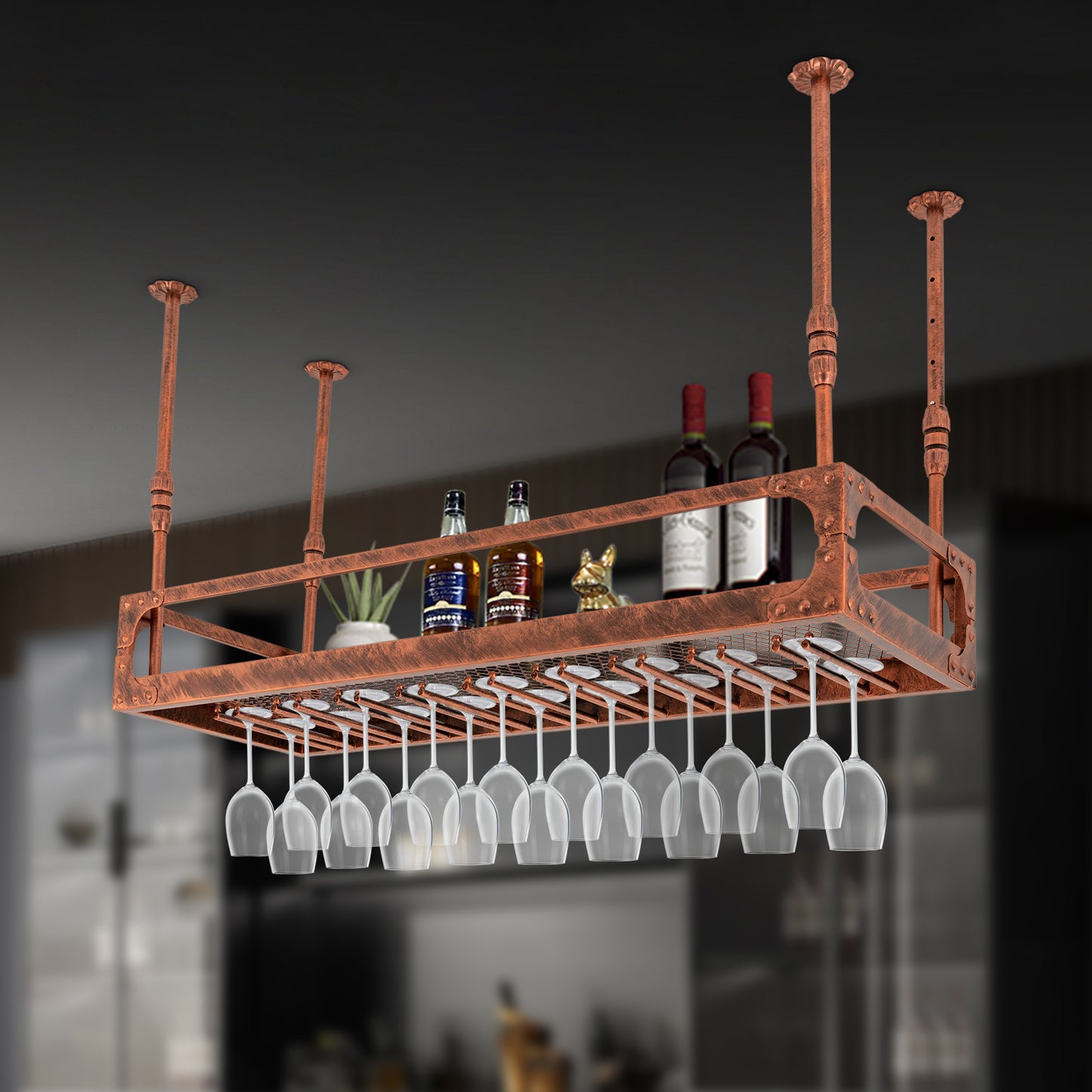 Wijnrek – Flessenrek – Wijnhouder – Wijnopberger – Wijnbord – Vrijstaand – Compact – Stevig Houten Ontwerp – Geschikt Voor Keuken En Bar