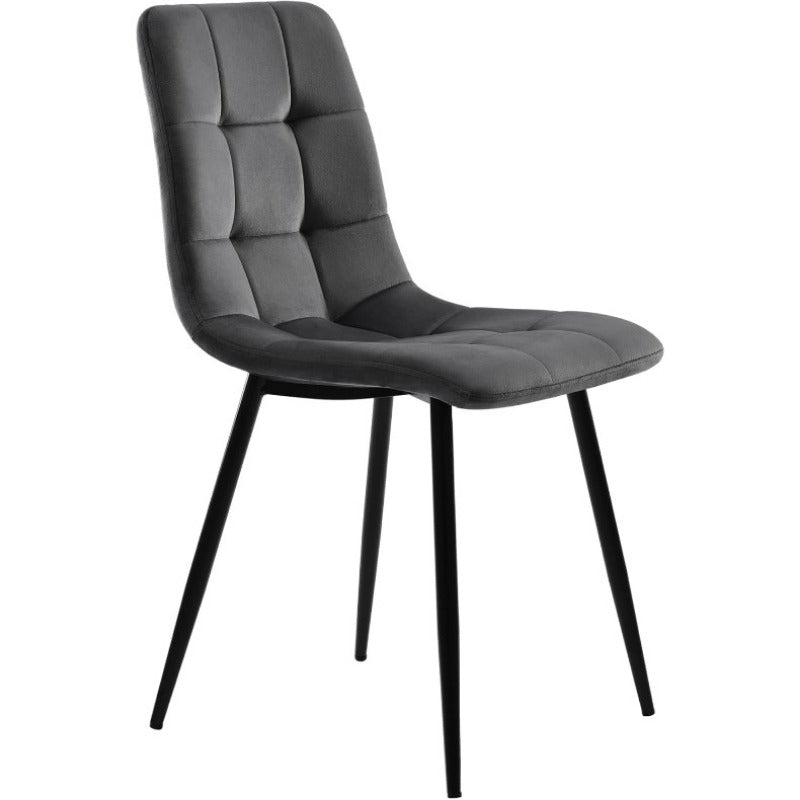 Eetkamerstoelen – Stoelen – Zithoek Stoelen – Barkrukken – Velvet Stoelen – Donkergrijs – Metalen Poot – Memory Foam Zitting – 44 cm Breed