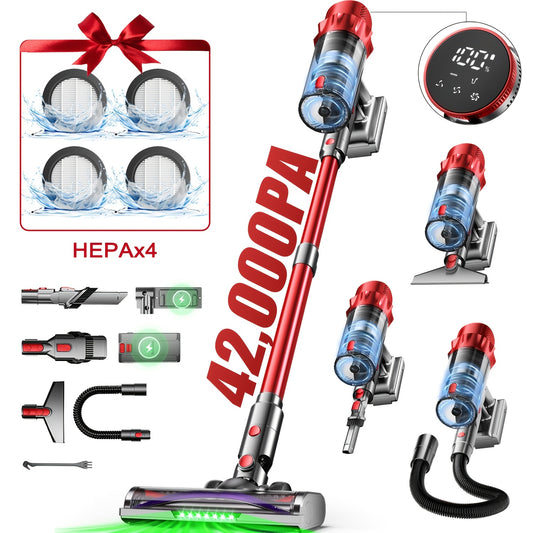 Cordlerr Vacuum Cleaner 16000psT70Min Inorade 2 Cordlerr Varuum Cleaner Mth Display, Anti-Tangle Brush, Wall Charging Station, 8-Layer Filtration, Ultra-Quiet, for Pet Hair/Carpets/Hard Floors/Cars