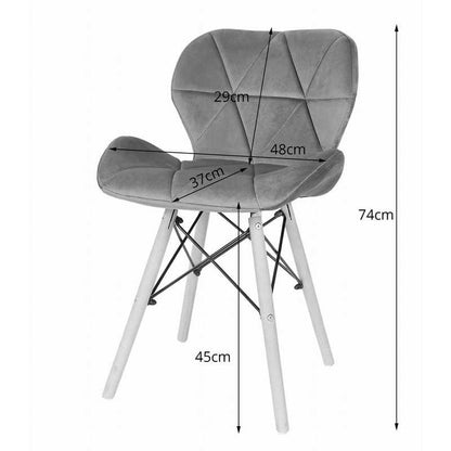 Stoel – Eetkamerstoel – Bureaustoel – Fauteuil – Kuipstoel – Velvet Bekleding – Massief Beukenhout – 120 kg Draagkracht – Moderne Groene Velvet Stoel