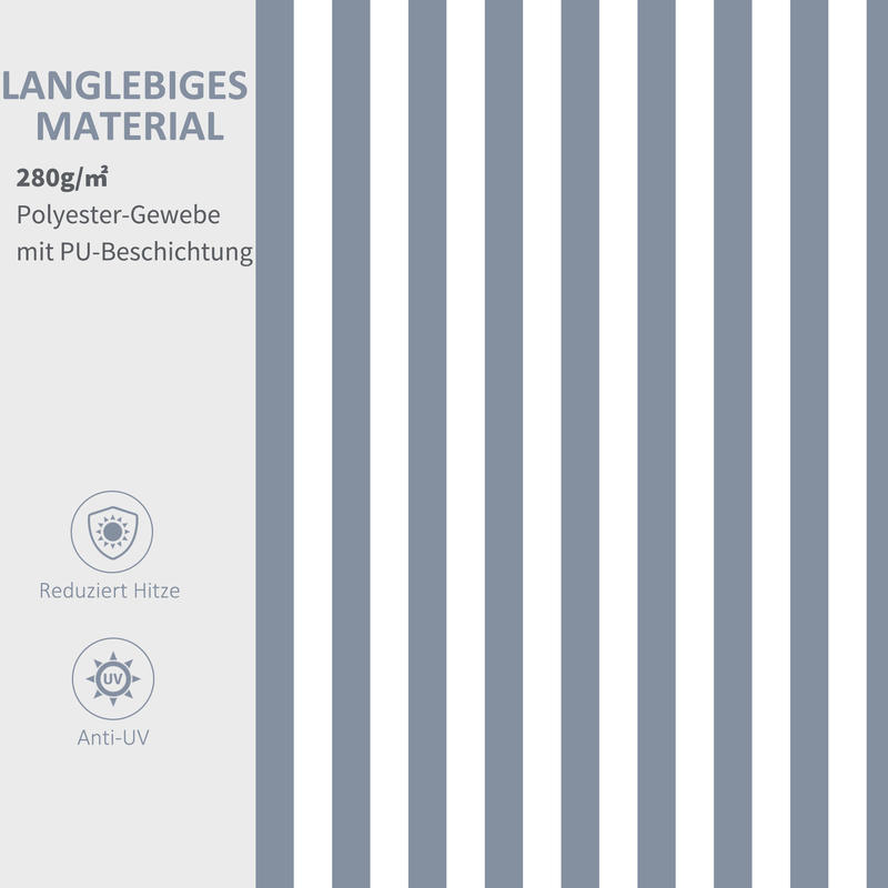 Knikarmscherm – Verstelbaar Zonnescherm – Uitschuifbaar Scherm – Inklapbare Luifel – Handbediend Zonnescherm – 2,95 x 2,45 meter – Weerbestendig Aluminium – Lichtgrijs-Wit