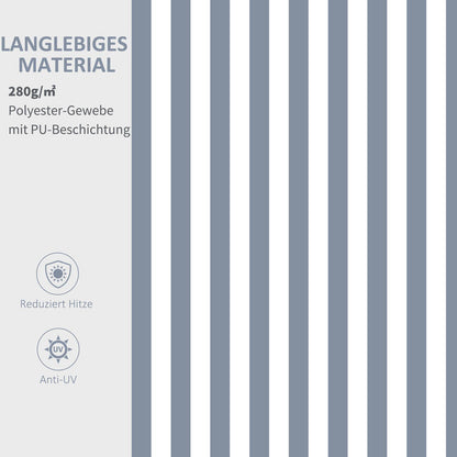 Knikarmscherm – Verstelbaar Zonnescherm – Uitschuifbaar Scherm – Inklapbare Luifel – Handbediend Zonnescherm – 2,95 x 2,45 meter – Weerbestendig Aluminium – Lichtgrijs-Wit