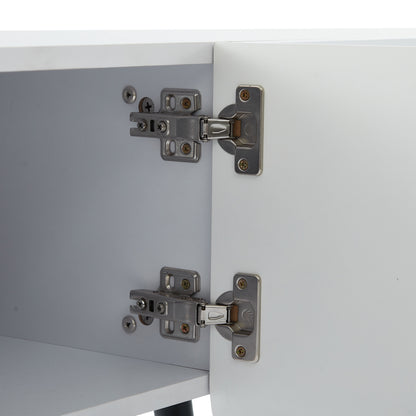 TV-Meubel – TV-Kast – Lowboard – Mediameubel – Dressoir – Modern Design – Soft-Close Deuren – Geschikt voor Tv’s Tot 80 Inch – Mat Wit Met Golvend Deurpatroon