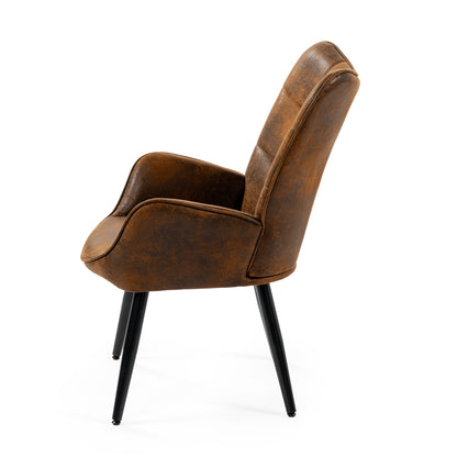 Eenpersoonsfauteuil – Fauteuil – Relaxstoel – Zetel – Leesstoel – Bruin Suède – Ergonomisch Ontwerp – Compacte Afmetingen 72x62x90,5 cm