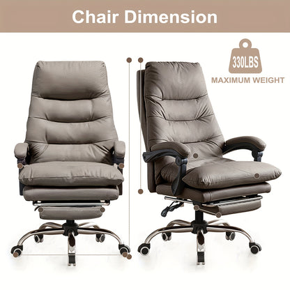 Ergonomische Bureaustoel – Bureaustoel Met Voetsteun – Kantoorstoel – Gamingstoel – Werkstoel – Verstelbare Hoogte – Memory Foam Zitting – Wit
