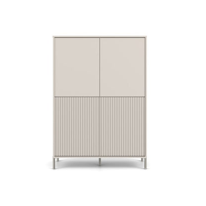 Kast – Opbergkast – Dressoir – Kastenmeubel – Slanke Kast 103,5 cm – Cashmere Kleur – TIP-ON Deuren – Handgreeploos Openen