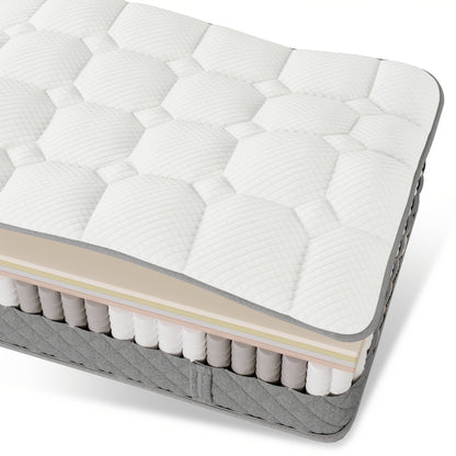 Orthopedic Cold Foam Mattress 90x200cm, Mattress with 7-zone Pocket Spring Core, Firmness Level H3 (medium Firm), 20cm High, 4 Handles + Vacuum Packaging, Extra Firm Mattress, Queen Size Mattress Plush, Plush Mattress, Hard M