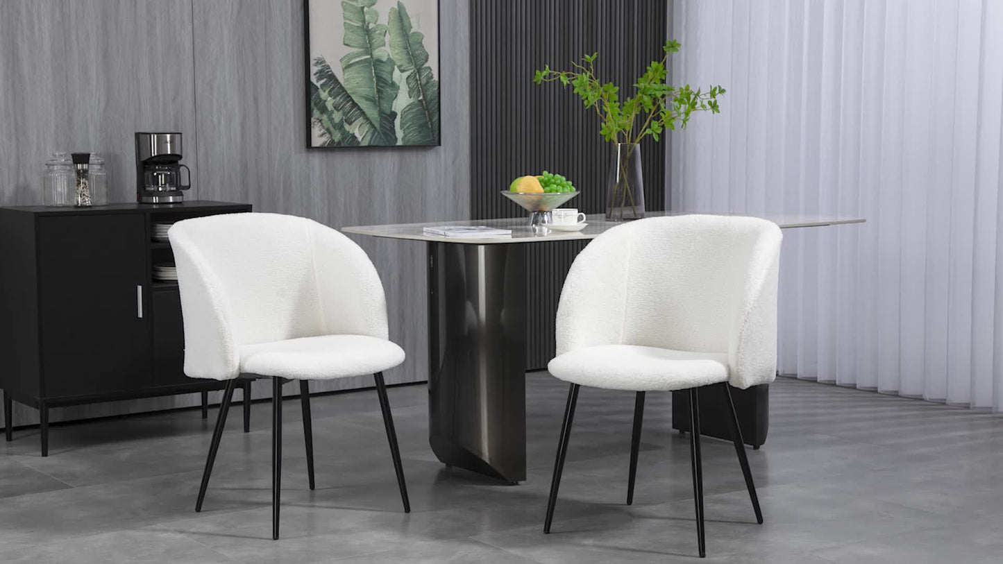 Eetkamerstoel – Keukenstoel – Stoel – Zitstoel – Woonkamerstoel – Set van 2 – Stof en Stalen Poten – 55x62x80 cm – Ergonomisch Comfortabel