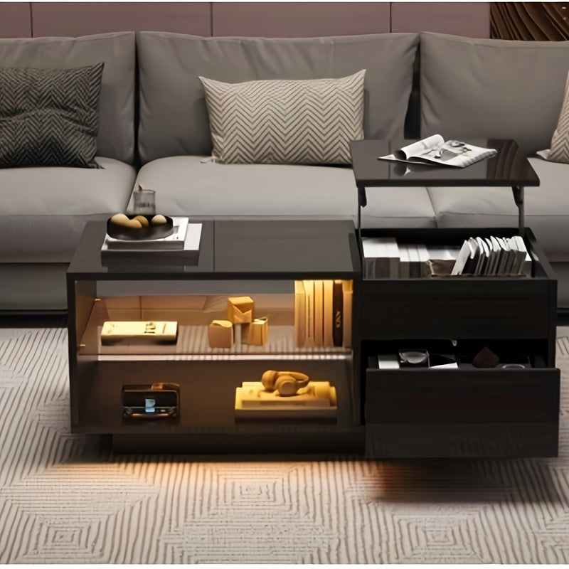 Sofa Tafel – Salontafel – Bijzettafel – Sidetable – Eettafel – Hoogte Verstelbaar – Metalen Frame & Opberglade