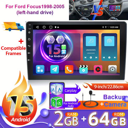 Multimedia Autoradio – Auto Stereo – Navigatiesysteem – Touchscreen Speler – Android Headunit – Draadloze CarPlay & Android Auto – 22,86 cm Scherm – AHD Achteruitrijcamera