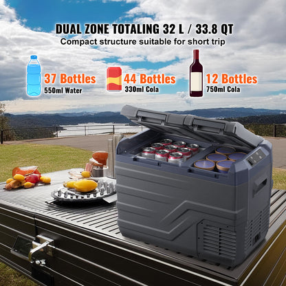 Draagbare Koelkast – Mobiele Koelbox – Mini Vriezer – Camping Koelkast – 32 Liter – Bluetooth Bediening – Stil Geluidsniveau