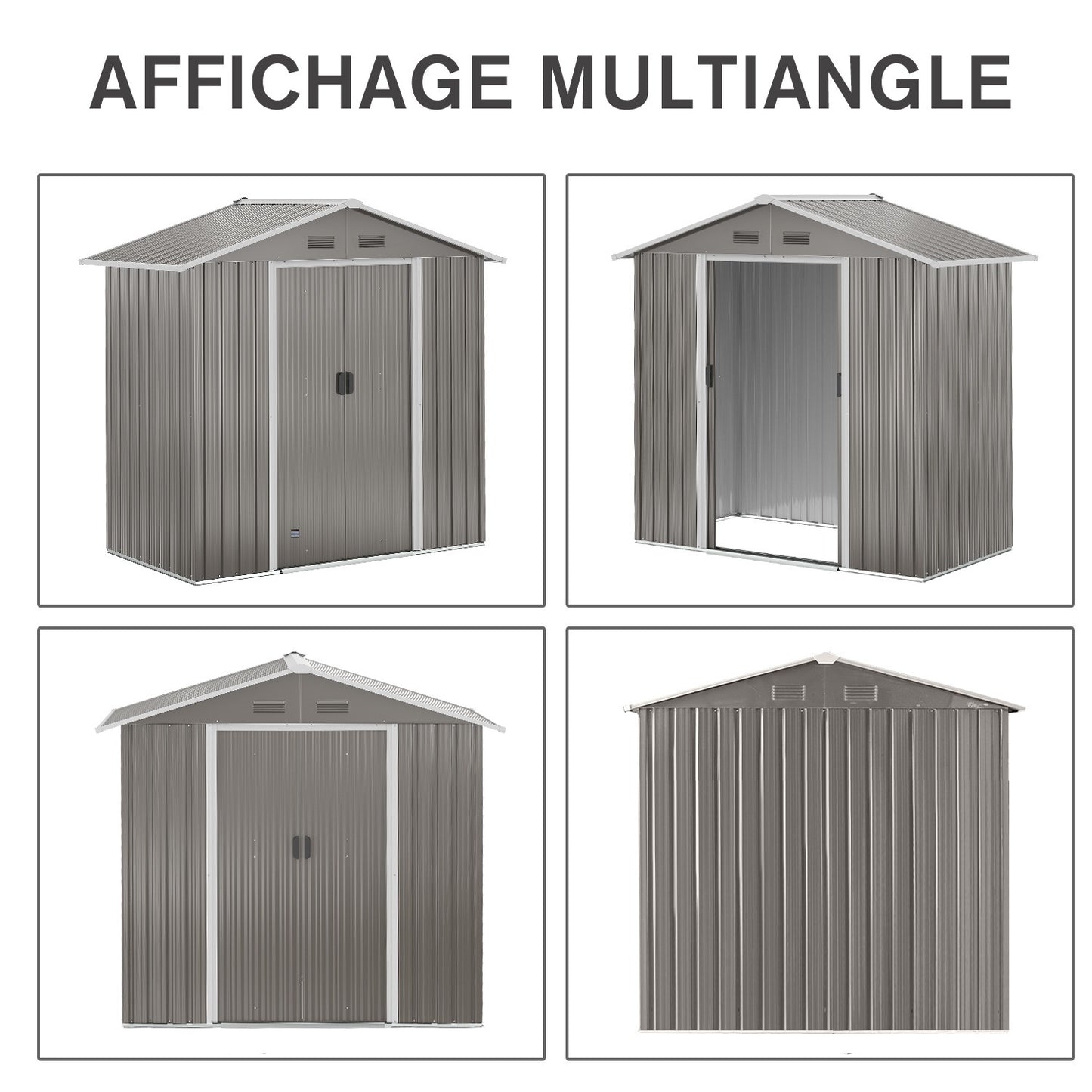 Tuinhuis – Tuinberging – Tuinschuur – Opslagkast – Tuinkast – Lichtgroen – Schuifdeuren – Gegalvaniseerd Staal – Ventilatieopeningen – 4,9 m²