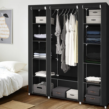 Kledingkast – Garderobekast – Stoffen Kast – Opbergkast – Garderobekast Systeem – 150x45x175 cm – Modulair & Stapelbaar – Lichtgewicht & Duurzaam