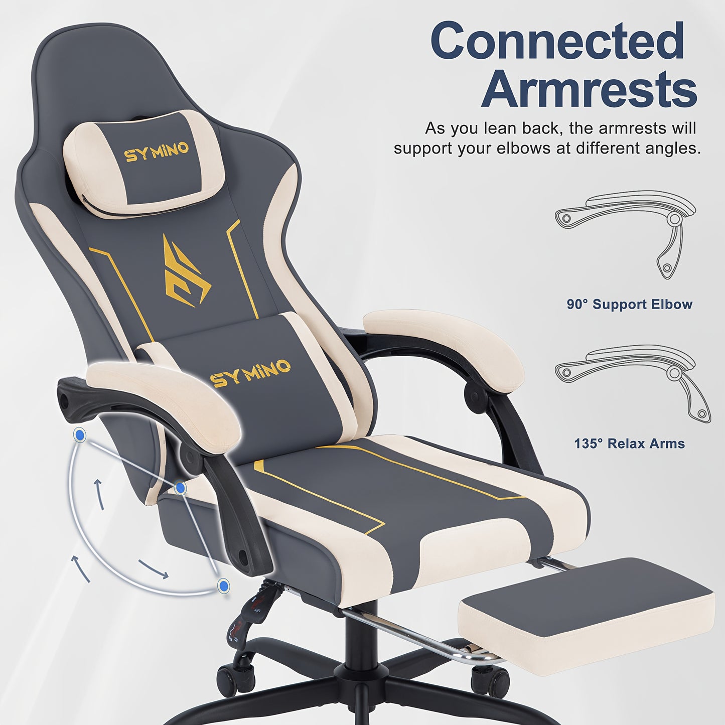 Ergonomische Gaming Stoel – Bureaustoel – Game Stoel – Office Chair – Computerstoel – Massagefunctie – Verstelbare Zithoogte – Latex Zitting – Metalen Frame – Blauw
