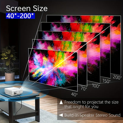 Projector – Beamer – Mini Beamer – Home Cinema Projector – Draagbare Projector – Native 1080P Resolutie – WiFi Verbinding