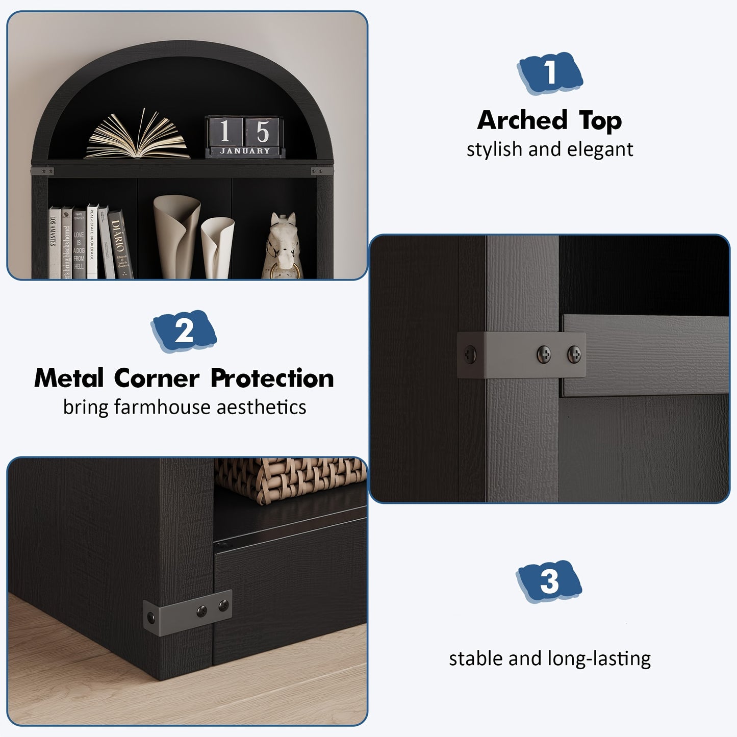 5-Laagse Boekenplank – Boekenrek – Boekenkast – Vitrinekast – Wandrek – Wit Metalen Frame – Industrieel Design – 165 CM Hoog – Vrijstaand en Stevige Constructie