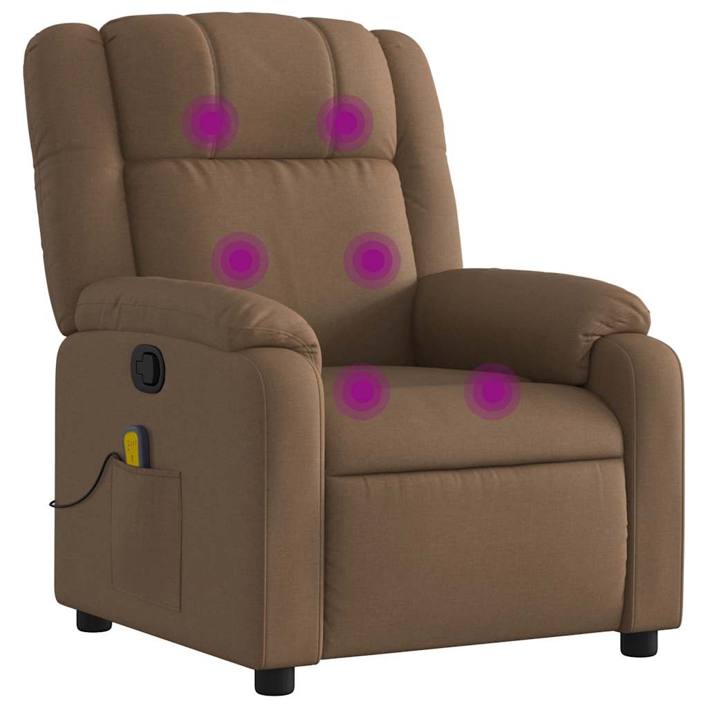 Relaxstoel – Fauteuil – Lounge Stoel – TV Stoel – Zithoekstoel – Handmatig Verstelbaar Bruin – Stevig Houten & Metalen Frame – Comfortabele Dikke Padding